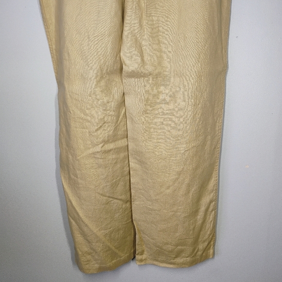 Lauren Ralph Lauren Pure Linen Wide Leg Pants Beige Lagenlook Beachy Size 14W - Picture 5 of 13